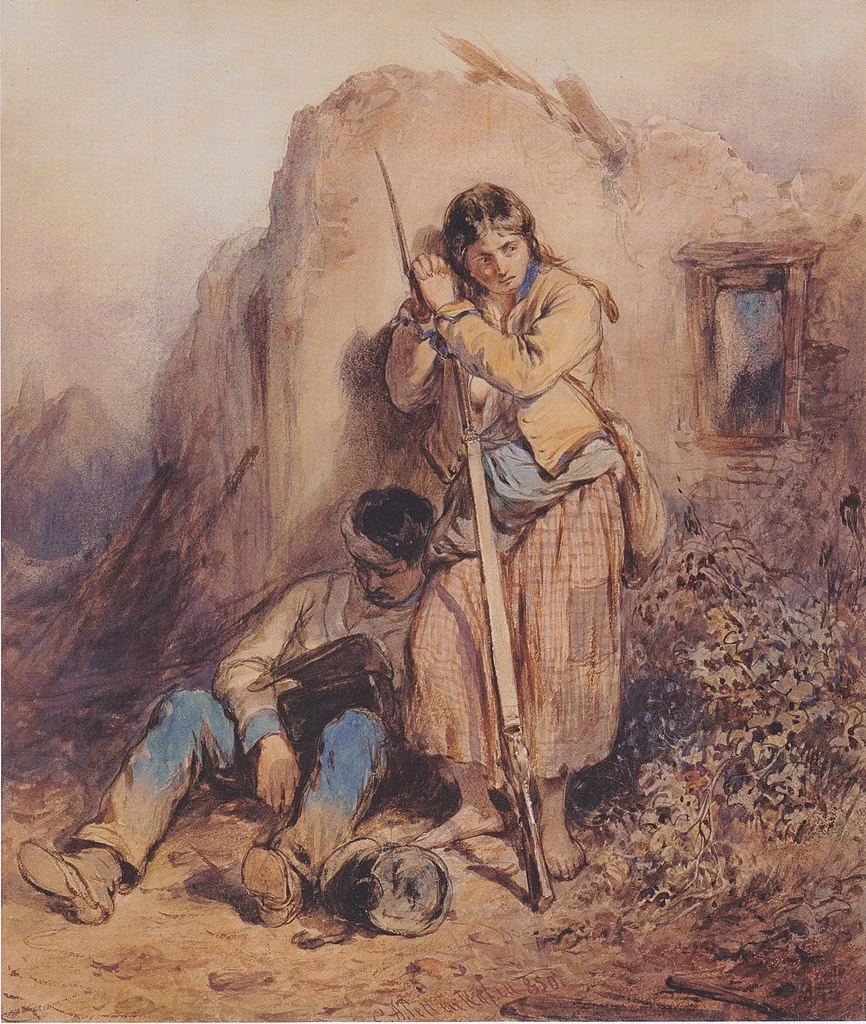 Soldati in riposo nella campagna d'Ungheria - 1850